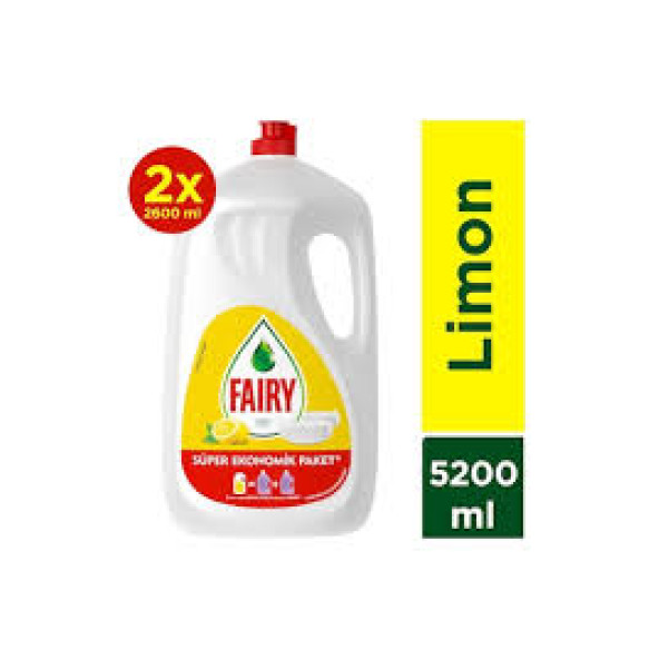 Fairy 5200 ml ( 2 x 2600 ml) 'limon Sıvı Bulaşık Deterjanı