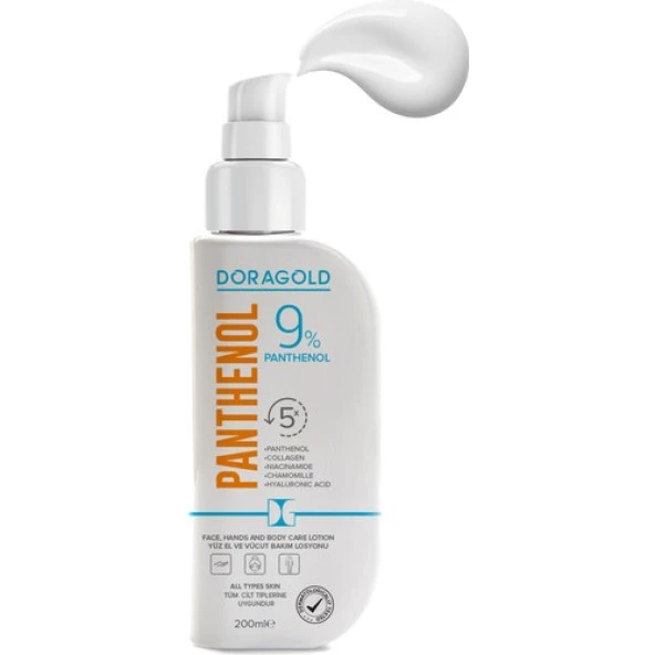 Doragold Panthenol Yüz El Ve Vücut Bakım Losyonu %9 Panthenol Nemlendirici Krem 200 Ml