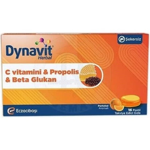 Dynavit Herbal Pastil Vitamin C, Propolis & Beta Glukan Pastil