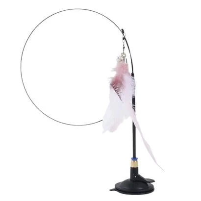 Kedi Oyuncağı Tüylü Zilli Vantuzlu Kedi Oltası - Resim 9