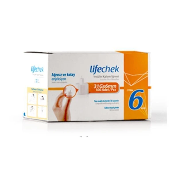 Lifechek İnsülin Kalem İğnesi 6 mm 100 Adet