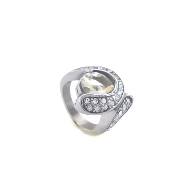 Taşlı Çelik Yüzük Düz Model Kadın YZK-340