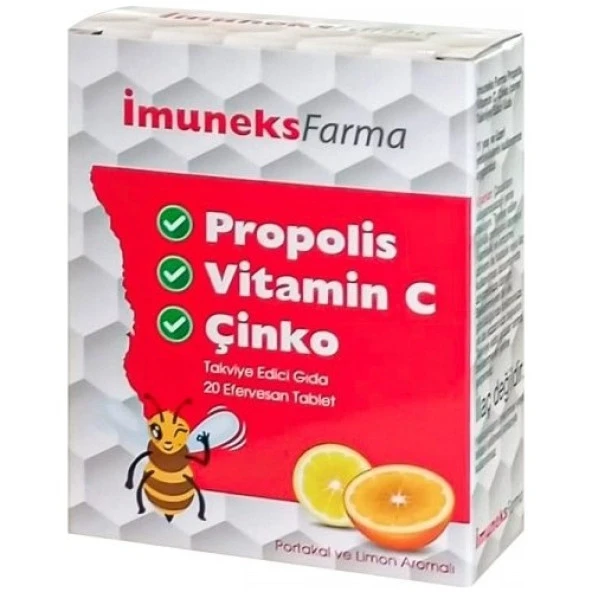 Imuneks Propolis Vitamin C Ve Çinko 20 Tablet