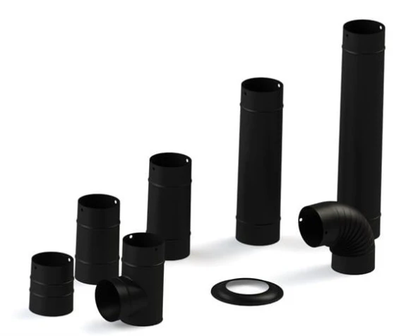 L DİRSEK SOBA BORUSU / BOY: 10 CM / ÇAP: 13 CM / MAT SİYAH EMAYE / BABA'S STOVE - 2