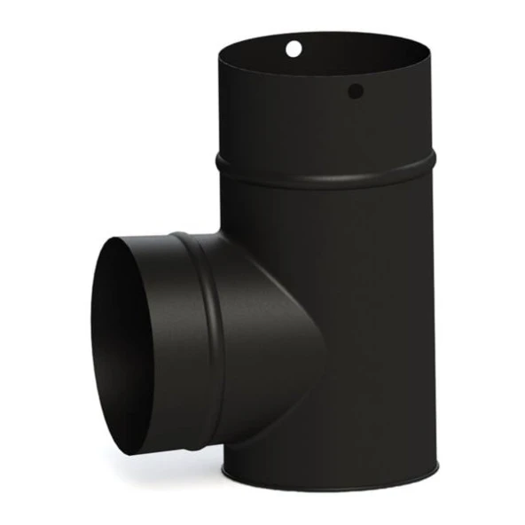 L DİRSEK SOBA BORUSU / BOY: 10 CM / ÇAP: 13 CM / MAT SİYAH EMAYE / BABA'S STOVE - 3