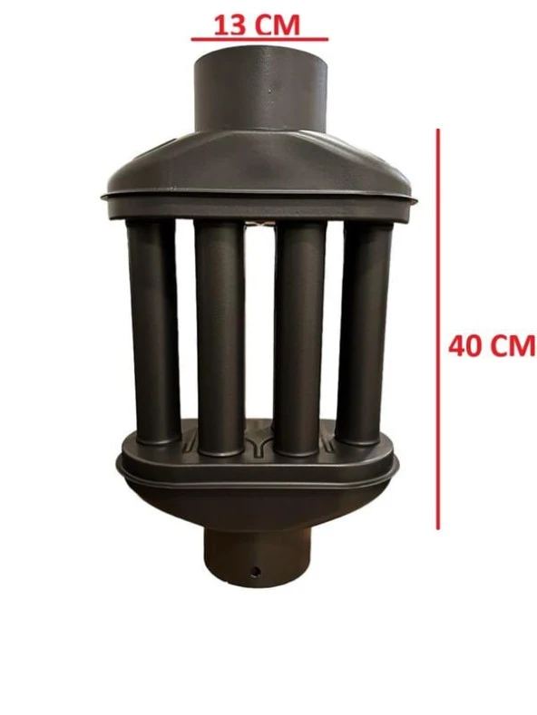 BACA CİMRİSİ / BOY: 40 CM / ÇAP: 13 CM / MAT SİYAH EMAYE / BABA'S STOVE - 2
