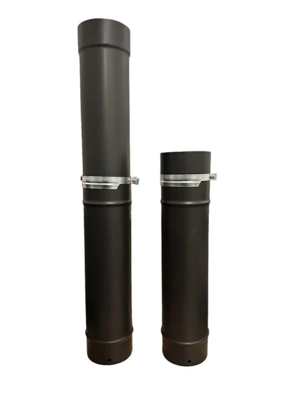 AYARLANABİLİR SOBA BORUSU / BOY: 45<->75 CM / ÇAP: 13 CM / MAT SİYAH EMAYE / BABA'S STOVE - 4
