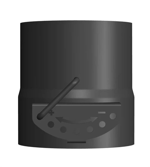 AYARLANABİLİR BACA KLAPESİ / BOY: 8 CM / ÇAP: 13 CM / MAT SİYAH BOYALI / BABA'S STOVE