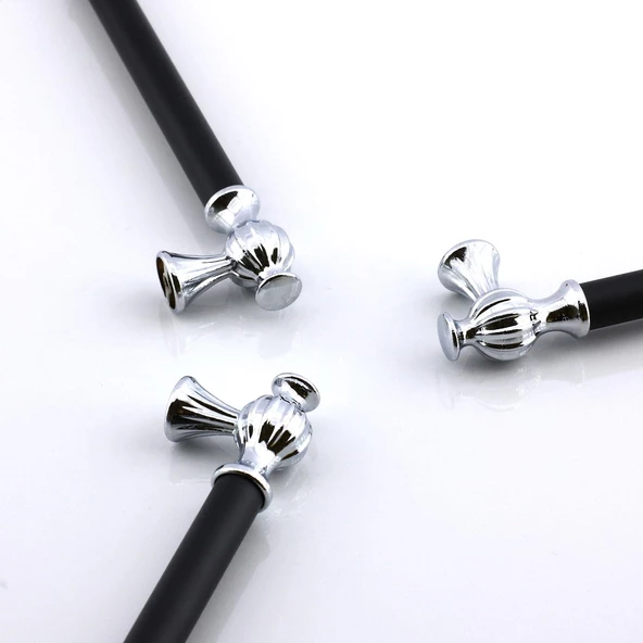 Çınar 256 mm Krom Siyah Mobilya Mutfak Çekmece Metal Dolabı Kulpları Dolap Kapak Kulpu Kulbu 256 mm - 6