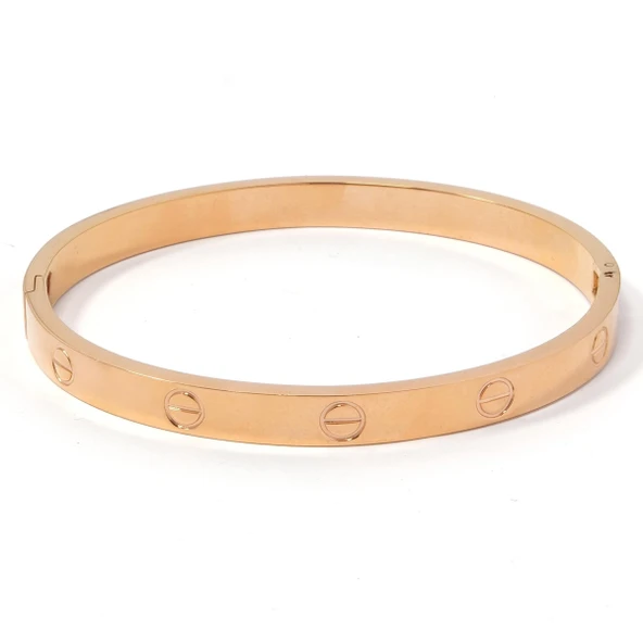 Çelik Kelepçe Bileklik Love Model Altın Kaplama BLZ-288 ürün görseli