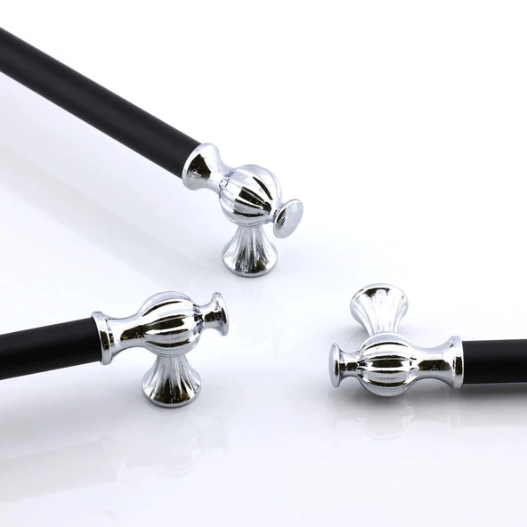 Çınar 288 mm Krom Siyah Mutfak Çekmece Mobilya Metal Dolabı Dolap Kapak Kulpu Kulpları Kulbu 288 mm - 7