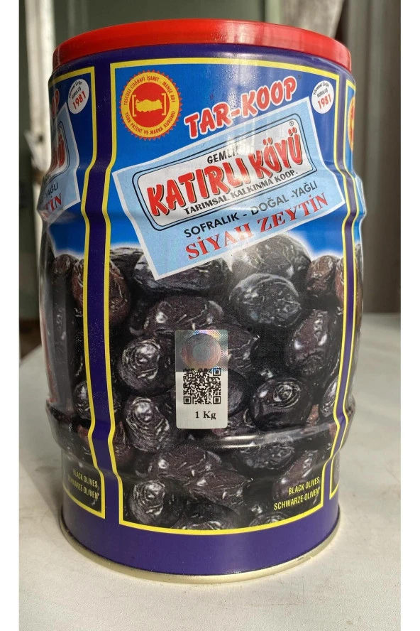 Katırlı Zeytin KATIRLI ZEYTİN 6x1 KG (6 ADET) GEMLİK KATIRLI KÖYÜ SOFRALIK DOĞAL YAĞLI SİYAH ZEYTİN