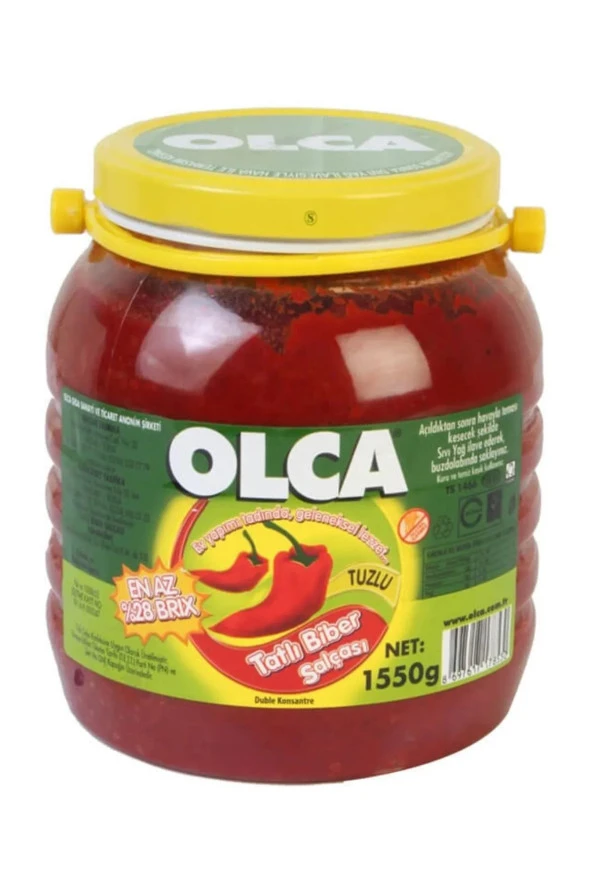 Olca TATLI BİBER SALÇASI 1550 GR 28 BRİX (6 lı)