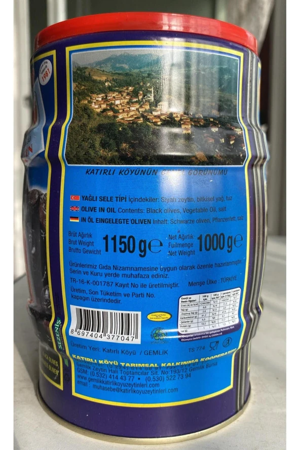 Katırlı Zeytin 10x1 KG (10 ADET) GEMLİK KATIRLI KÖYÜ SOFRALIK DOĞAL YAĞLI SİYAH ZEYTİN