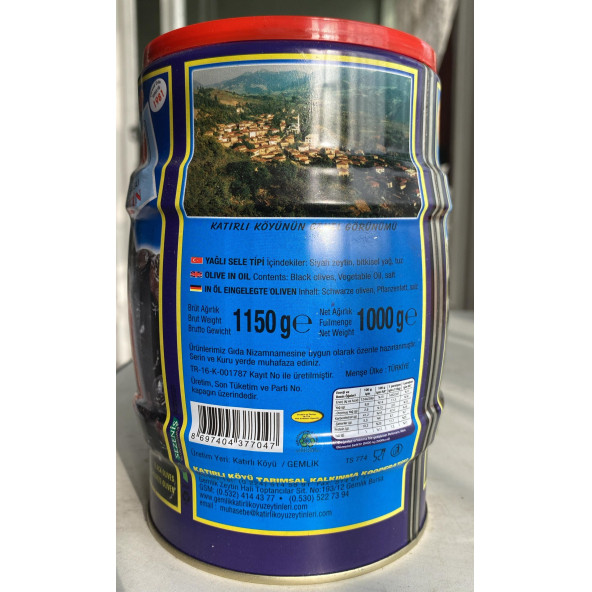 Gemlik Katırlı Kahvaltılık Siyah Zeytin 1 KG