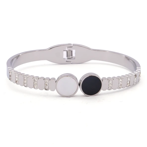 Çelik Kelepçe Bileklik Sedef & Oniks Taşlı BLZ-417 ürün görseli