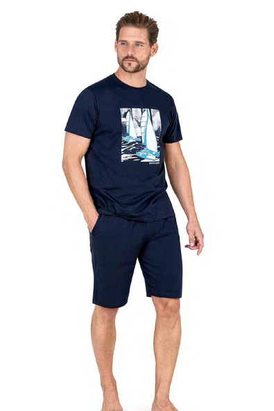 Pierre Cardin 6039 Erkek Kısa Kollu Şortlu Pijama Takım
