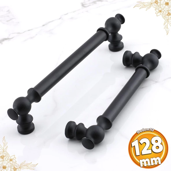 Arya 128 mm Siyah Metal Kulp Mobilya Mutfak Çekmece Dolap Dolabı Kapak Kulbu Kulpları Kulpu 128 mm
