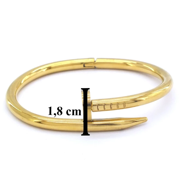 Altın Kaplama  Çivi Model Unisex Spor Kelepçe - Resim 6