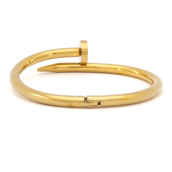 Altın Kaplama  Çivi Model Unisex Spor Kelepçe - Resim 2