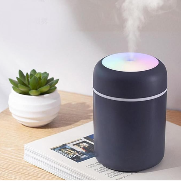 QASUL Gri Led Hava Nemlendirici Işıklı Oda Hava Nemlendirici Buhar Makinesi Ledli - 2