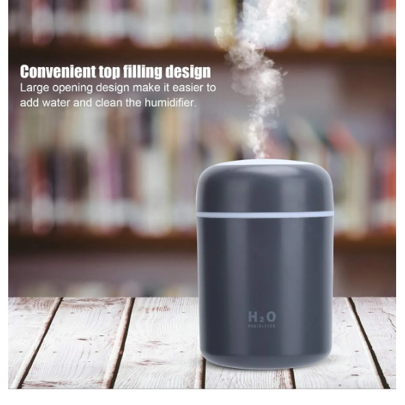 QASUL Gri Led Hava Nemlendirici Işıklı Oda Hava Nemlendirici Buhar Makinesi Ledli - 3