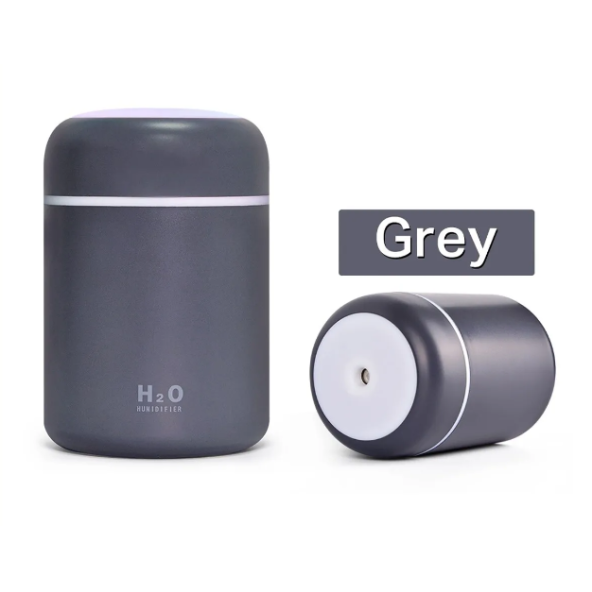 QASUL Gri Led Hava Nemlendirici Işıklı Oda Hava Nemlendirici Buhar Makinesi Ledli - 6