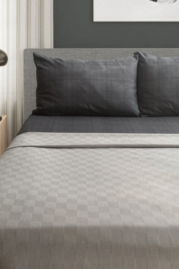 Alla Turca Çift Kişilik Doğal Pamuk Pike Seti Taş - Resim 2