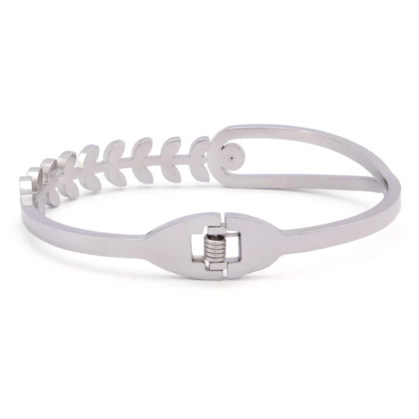 Çelik Kelepçe Bileklik Taşlı Buğday Model BLZ-327 - Resim 2