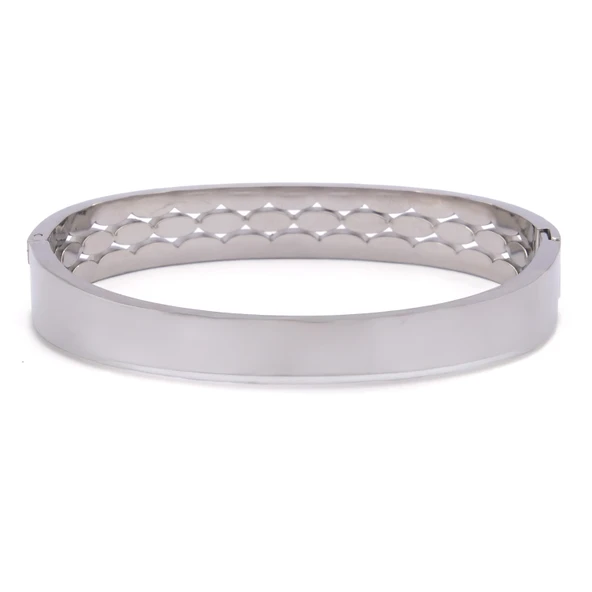 Çelik Kelepçe Bileklik Zirkon Taşlı BLZ-340 - Resim 2