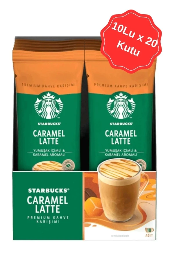 Starbucks Caramel Latte Hazır Kahve 23G (10 Lu x 20 Kutu)