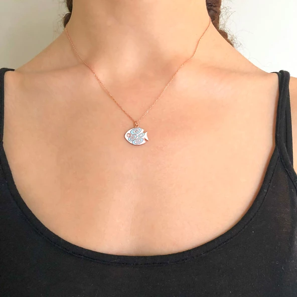 Balık Rose Gümüş Kolye GK-221 - Resim 3