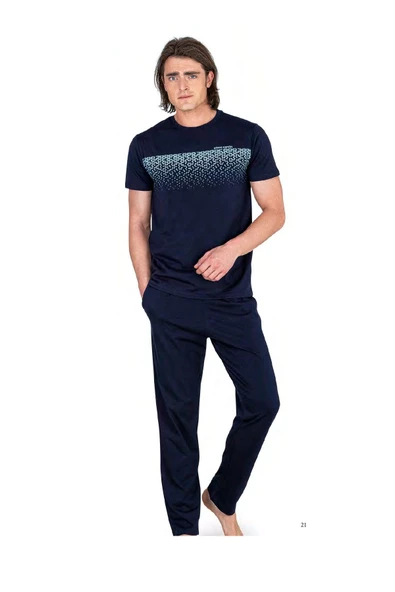 Pierre Cardin 6045 Erkek Kısa Kollu Penye Pijama Takımı