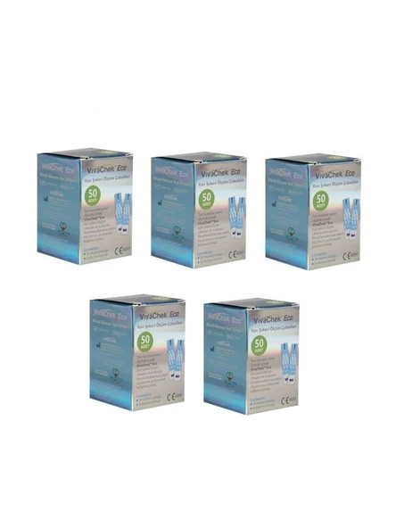 Vivachek Eco Seker Ölçüm Çubuğu/Strip 50 Adet 5'Li PAKET (SKT:06/2027) ürün görseli 1
