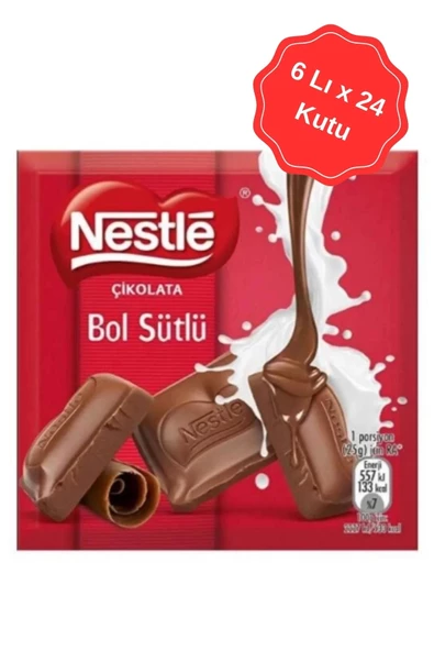 Nestle Classic Bol Sütlü Kare Çikolatalı 60G (6lı x 24 Kutu)