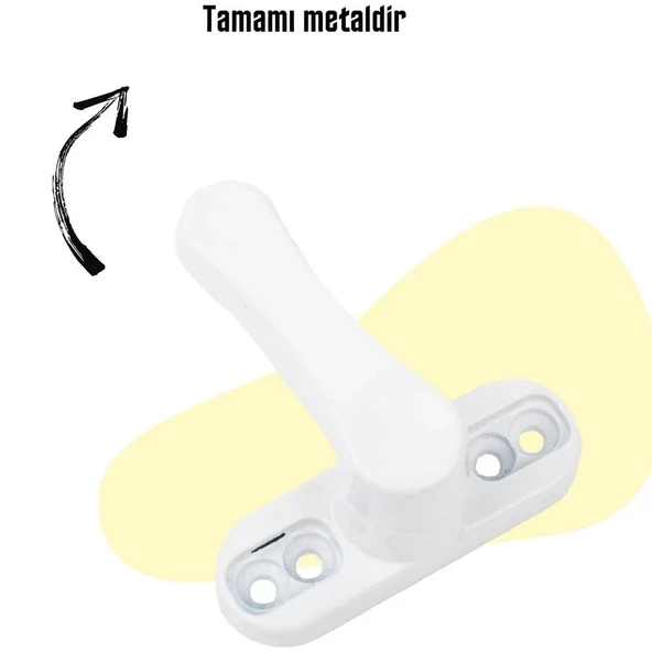 10 Adet METAL Beyaz Pencere Emniyet Kilidi Çocuk Hırsız Kilidi Çekmeli Pvc Kilit - 4