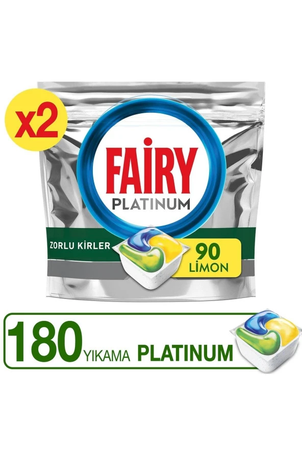 Fairy Platinum Limon Bulaşık Makinesi Tableti 90'lı 2 Adet