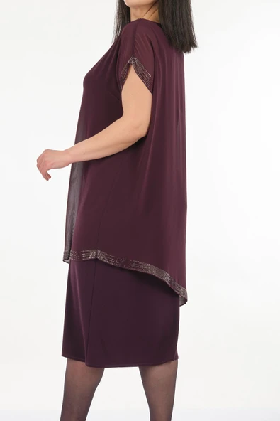 Rozeşah Büyük Beden  Kadın Abiye Elbise 2316470 - Resim 4