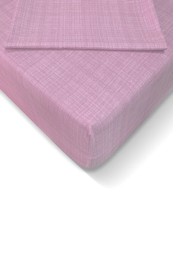 Alla Turca Ranforce 100*200 cm Lastikli Çarşaf Seti Pembe-100 x 200