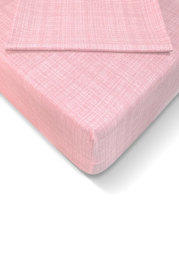 Alla Turca Ranforce 100*200 cm Lastikli Çarşaf Seti Toz Pembe-100 x 200