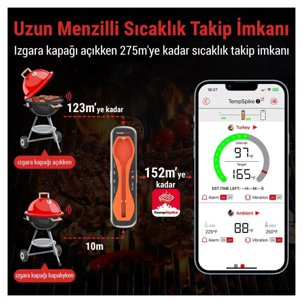 ThermoPro TP960 Bluetooth, Digital,Tek Problu Profesyonel Et Termometresi - Resim 3