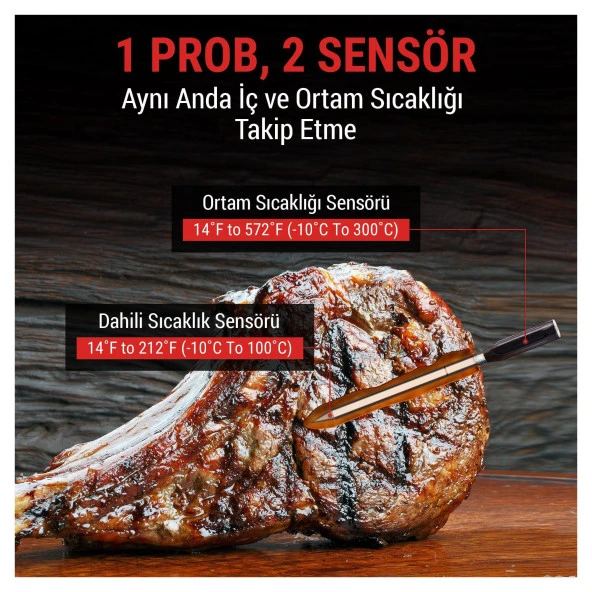 ThermoPro TP960 Bluetooth, Digital,Tek Problu Profesyonel Et Termometresi - Resim 6