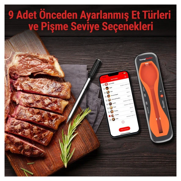 ThermoPro TP960 Bluetooth, Digital,Tek Problu Profesyonel Et Termometresi - Resim 8