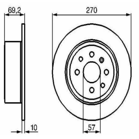FREN DISK ARKA  270-4-(OPEL : VECTRA B SW 19952003 OPEL : VECTRA B 1.6i 19952003 OPEL : VECTRA B 1.8i 19952003 OPEL : VECTRA B 2.0 DTI 19952003 OPEL : VECTRA B 1.7 TD 19952003)