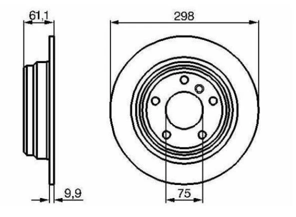 FREN DISKI ARKA DUZ ( BMW: SERIES 5 E39 520I 96 - 03 )