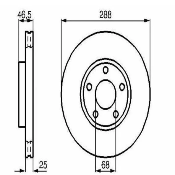 ON FREN DISKI-288X255×112 (VW PASSAT 97-05  AUDI A4 95-08  SKODA SUPERB 02-08 )