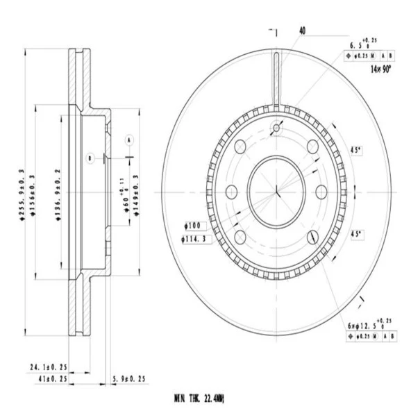 FREN DISK ON HAVA KANALLI 256-4 ( CHEVROLET: LACETTI 04 - 10 ) 137mm