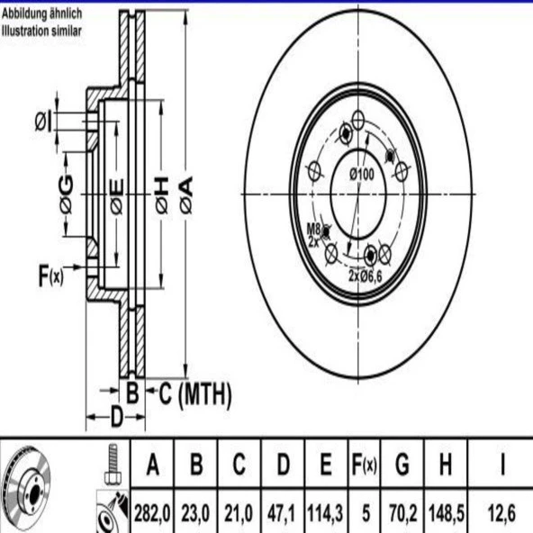 FREN DISK ON HAVA KANALLI 282-5 ( HONDA: CR-V H-RV 97 - 02 )