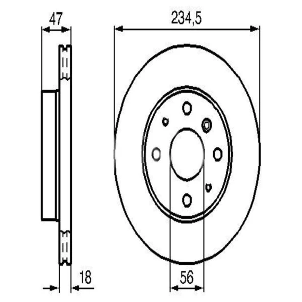 FREN DISK ON HAVA KANALLI 234-4 ( DAIHATSU: APPLAUSE 90 - 96 )