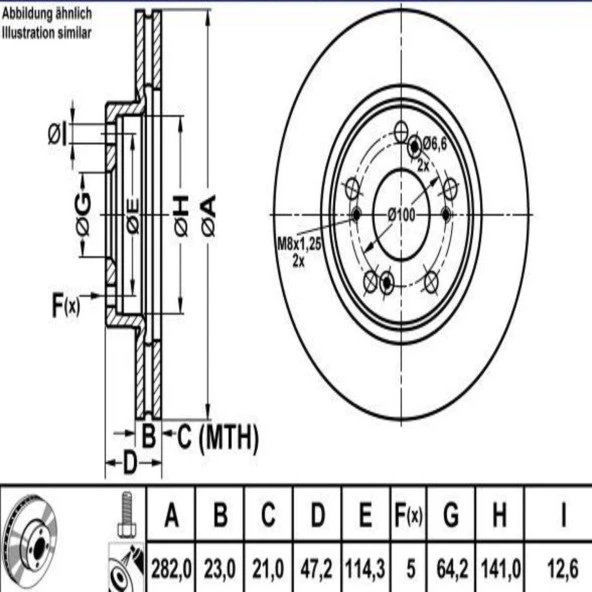 FREN DISK ON HAVA KANALLI 282-5 ( HONDA: CR-V 02 -  / HONDA: CIVIC VIII 07 - 11)